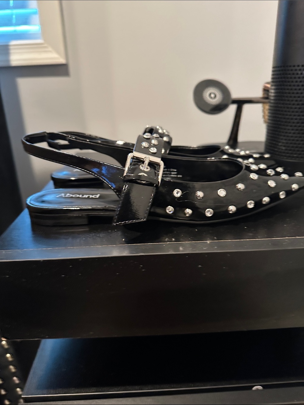 Abound Black Patent Studded Slingback Flats - Picture 2 of 3